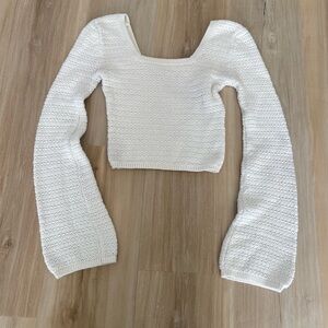 Hollister Cream Knit Long Sleeve Top